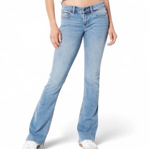 HOLLISTER Low Rise Flare Jeans Light Wash Stretch Denim Y2K Indie Sleeze | Sz 29